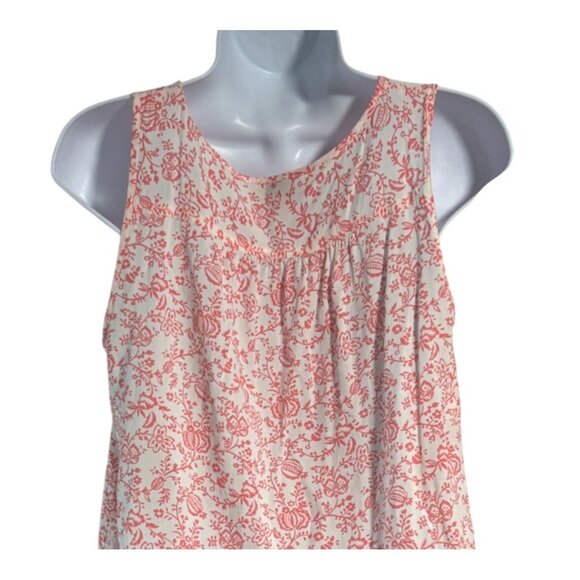 LOFT Outlet Sleeveless Floral Print Button Up Blouse Soft White Pink Top Women S - Picture 5 of 6